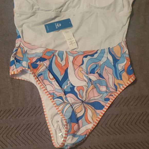 NWT- Cupshe Psychedelic Colorful Floral One-Piece Swimsuit - Picture 7 of 8